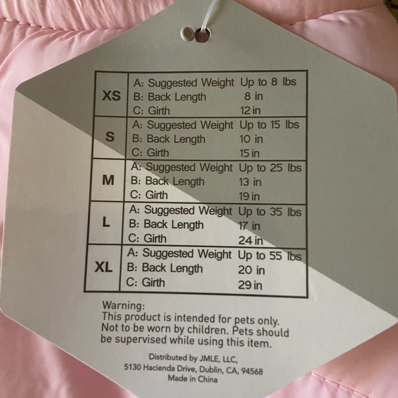 DOG PINK WATER PROOF JACKET W- HOODIE
(SIZE) MEDIUM - Picture 8 of 8